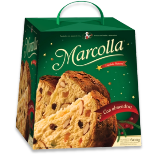 Pan dulce con frutas con capa de almendras