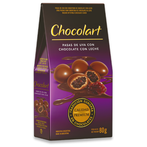 Pasas de uva con chocolate